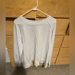 Aerie East West Crew Sweatshirt Light/Pale Blue size: Medium